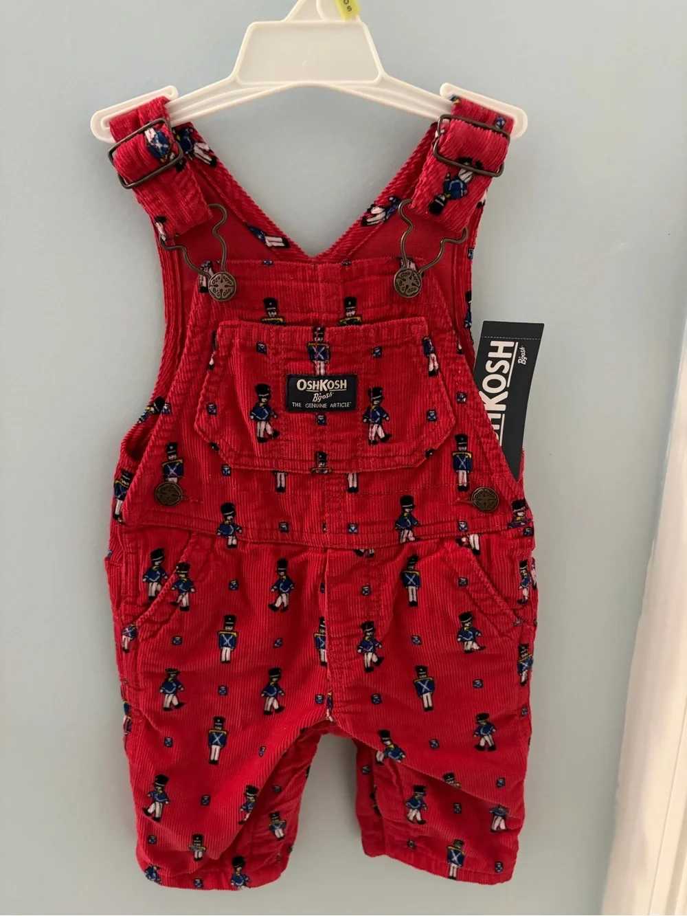 OshKosh B'gosh Bright Red Toy Soldier Corduroy Overalls